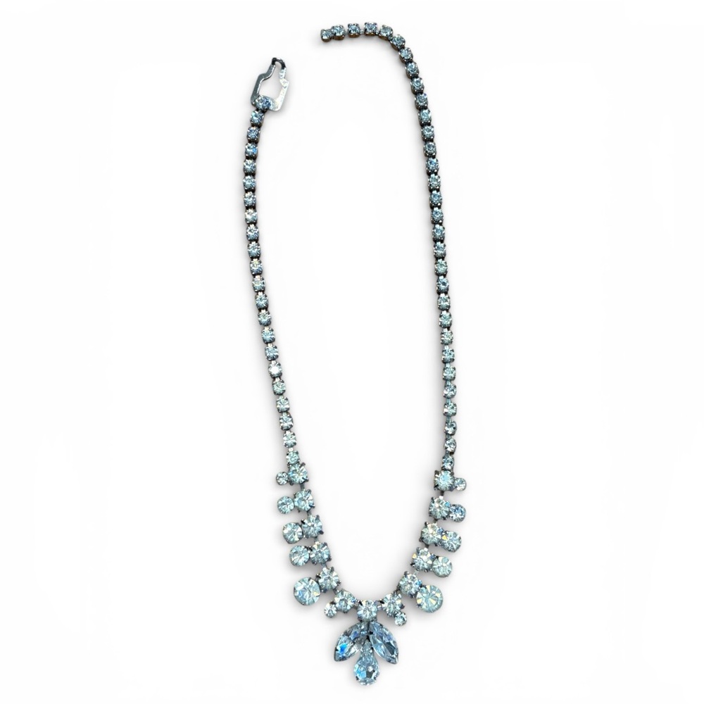 Weiss Clear Rhinestone Silver Choker Necklace